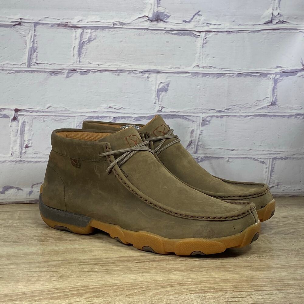 Twisted X Chukka Driving Moc Men's Size 11.5 M Brown Leather Moccasin Boots